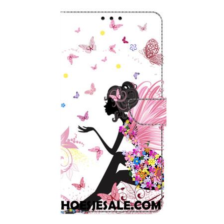 Leren Hoesje Samsung Galaxy S26 Plus Vlindervrouw Bescherming Hoesje
