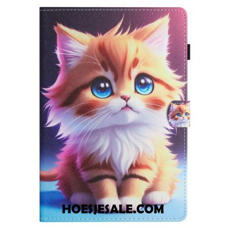 Leren Hoesje Samsung Galaxy Tab S11 Gele Kat Bescherming Hoesje