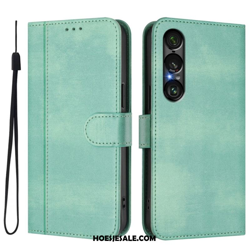 Leren Hoesje Sony Xperia 1 Vii Retro Design Bescherming Hoesje