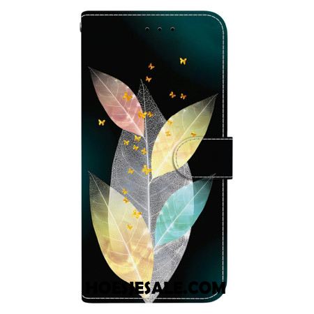 Leren Hoesje Sony Xperia 10 Vii Kleurrijke Bladeren Bescherming Hoesje