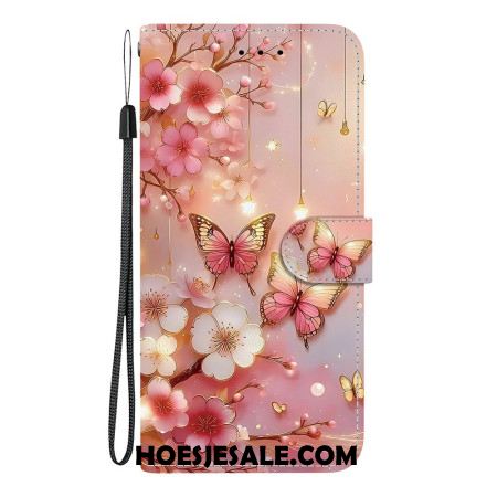 Leren Hoesje Sony Xperia 10 Vii Lantaarnvlinders Bescherming Hoesje