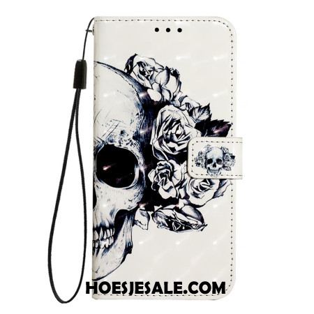 Leren Hoesje Voor Oneplus Nord 4 Bloemenschedel