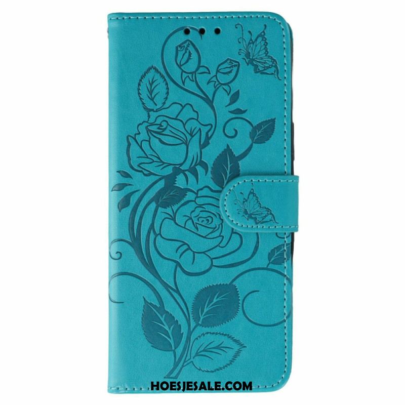 Leren Hoesje Voor Oneplus Nord 5 Bloemenprint