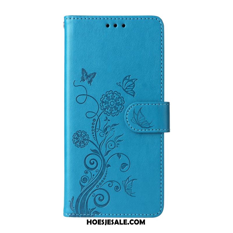 Leren Hoesje Voor Oppo Find X9 5g Bloemen- En Vlinderpatroon