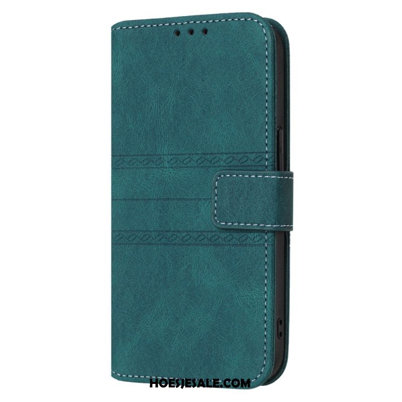 Leren Hoesje Voor Samsung Galaxy S25 5g Edge Bandje Met Sierrand