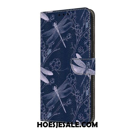 Leren Hoesje Voor Samsung Galaxy S25 Fe Libellenmotief