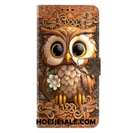 Leren Hoesje Voor Samsung Galaxy S25 Plus 5g Kleine Uil