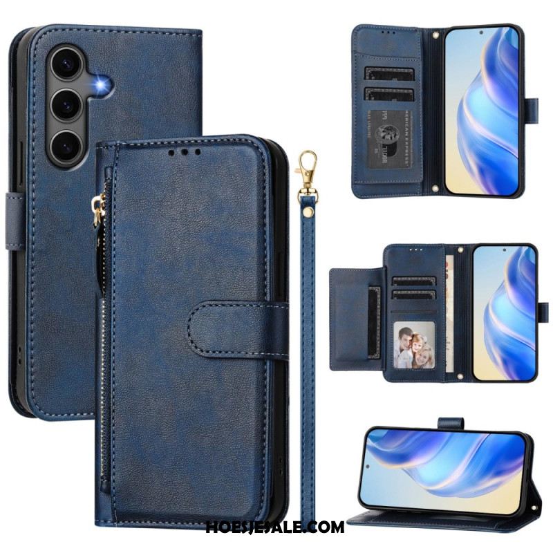 Leren Hoesje Voor Samsung Galaxy S25 Plus 5g Portemonnee Met Bandje