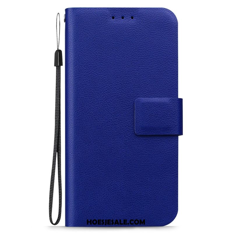 Leren Hoesje Voor Samsung Galaxy S25 Ultra 5g Effen Leerlook Met Bandje