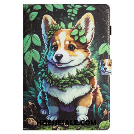 Leren Hoesje Voor Samsung Galaxy Tab S11 Corgi