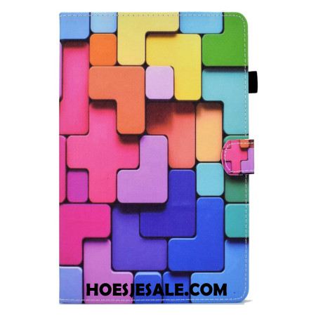 Leren Hoesje Voor Samsung Galaxy Tab S11 Gekleurde Vierkanten