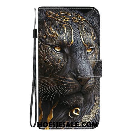 Leren Hoesje Voor Xiaomi 15t Gouden Leeuw