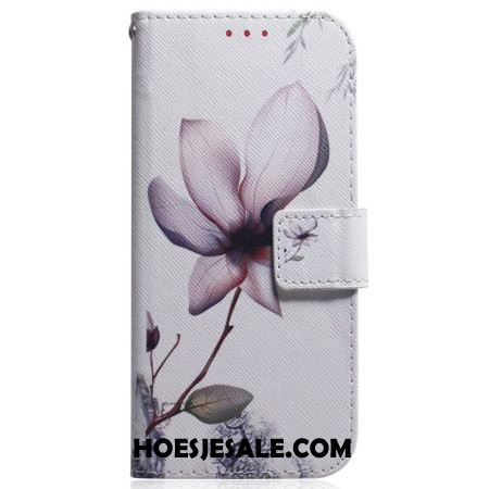 Leren Hoesje Voor Xiaomi 15t Roze Bloem