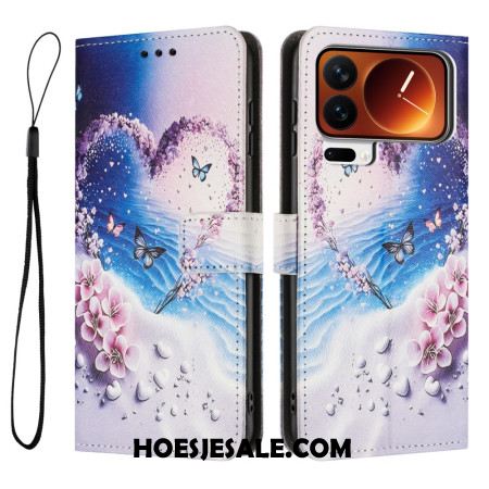 Leren Hoesje Voor Xiaomi 17 Pro Vlinder En Hart