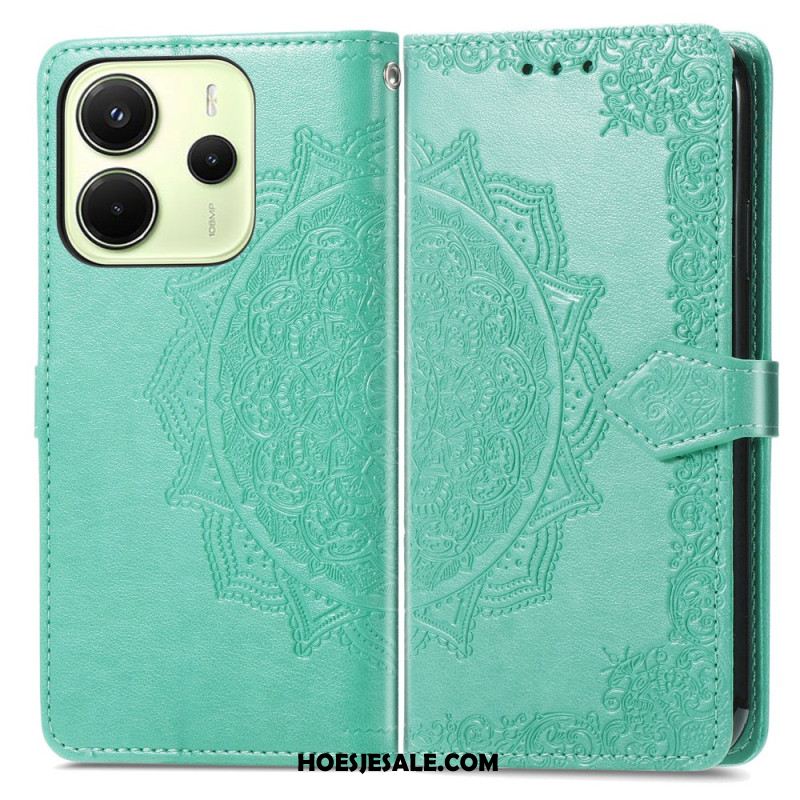 Leren Hoesje Voor Xiaomi Redmi Note 14 4g Barok Mandala