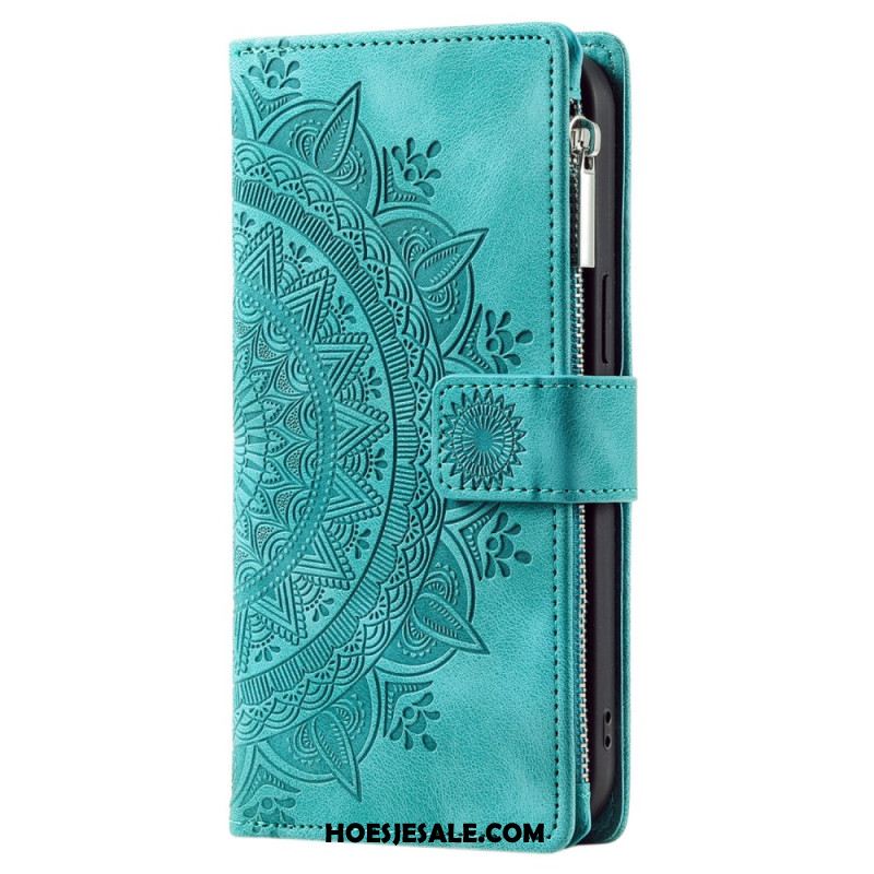 Leren Hoesje Voor Xiaomi Redmi Note 14 4g Mandala Suède-effect Portemonnee