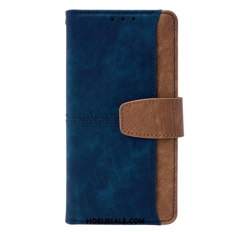 Leren Hoesje Voor Xiaomi Redmi Note 14 Pro 4g Rfid-blokkerende Portemonnee Met Tweekleurig Suède-effect