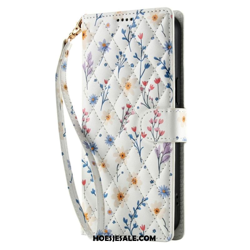 Leren Hoesje Voor Xiaomi Redmi Note 15 5g Bloemenbandje