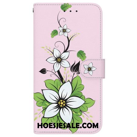 Leren Hoesje Voor Xiaomi Redmi Note 15 5g Leliepatroon