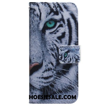 Leren Hoesje Voor Xiaomi Redmi Note 15 5g Witte Tijger