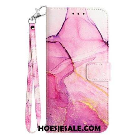 Leren Hoesje Voor Xiaomi Redmi Note 15 Pro 5g Marmer Met Bandje