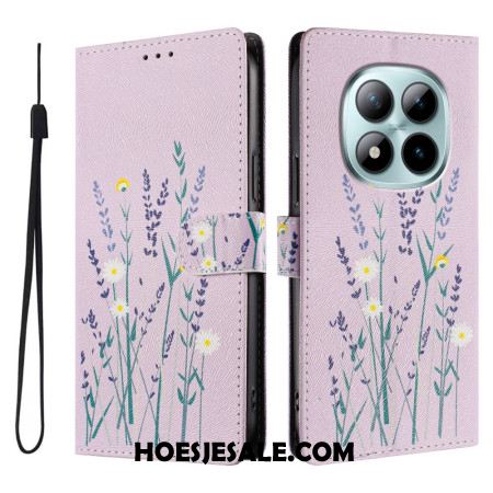 Leren Hoesje Voor Xiaomi Redmi Note 15 Pro Plus 5g Lavendelpatroon