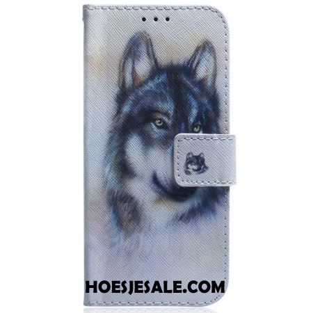 Leren Hoesje Xiaomi 15t Aquarelwolf Bescherming Hoesje