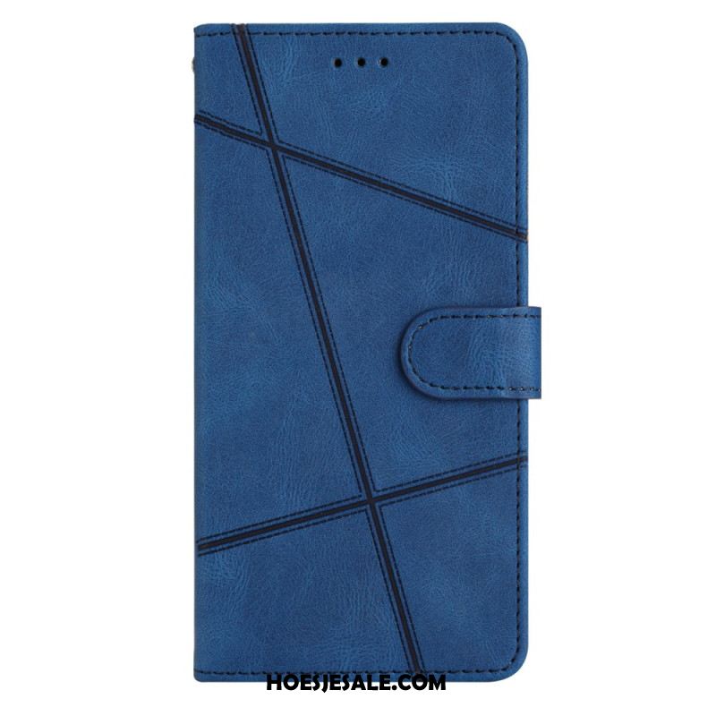 Leren Hoesje Xiaomi 15t Lijnen Bescherming Hoesje