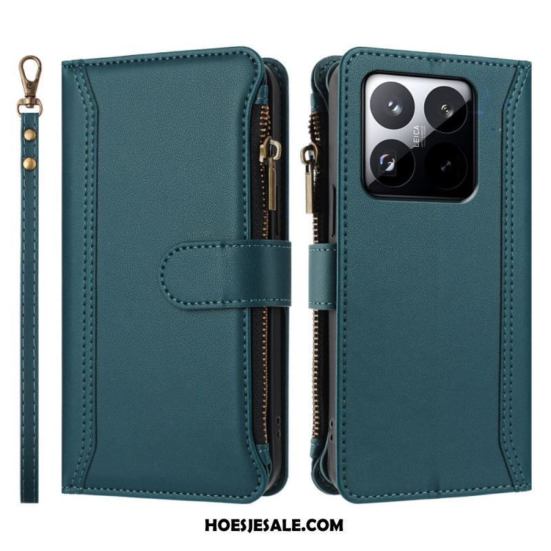 Leren Hoesje Xiaomi 15t Portemonnee Met Riem