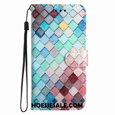 Leren Hoesje Xiaomi 15t Pro Geruit Patroon Bescherming Hoesje