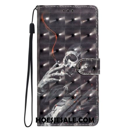 Leren Hoesje Xiaomi 15t Rokend Skelet Bescherming Hoesje