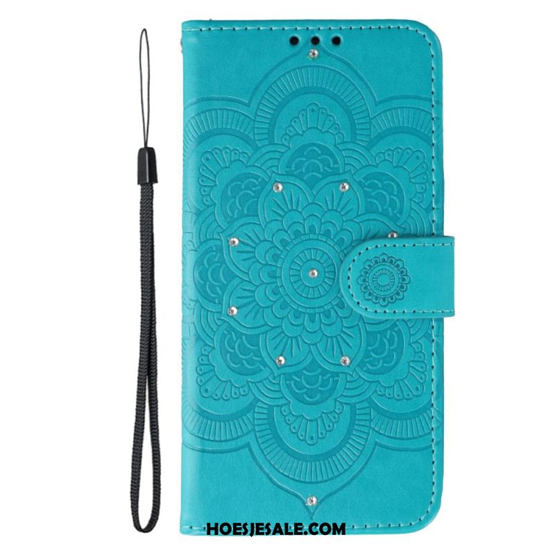 Leren Hoesje Xiaomi 17 Mandala En Strass-patroon Bescherming Hoesje