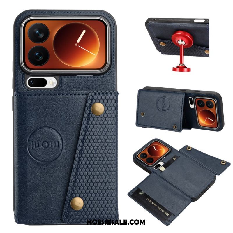 Leren Hoesje Xiaomi 17 Pro Kaarthouder En Standaard Bescherming Hoesje