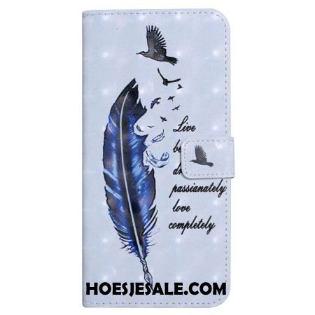 Leren Hoesje Xiaomi 17 Pro Max Blauwe Veer