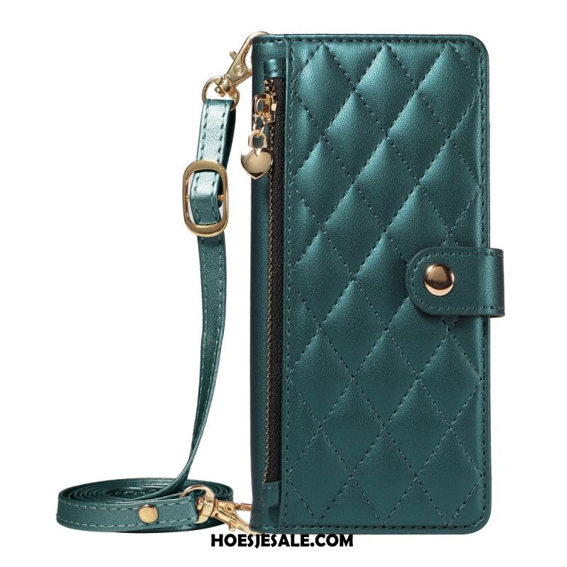 Leren Hoesje Xiaomi Redmi Note 14 5g Gewatteerd Met Bandjes Bescherming Hoesje