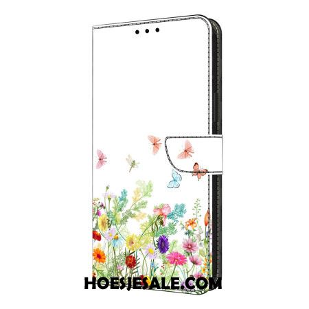 Leren Hoesje Xiaomi Redmi Note 14 Pro 4g Bloeiende Velden Bescherming Hoesje