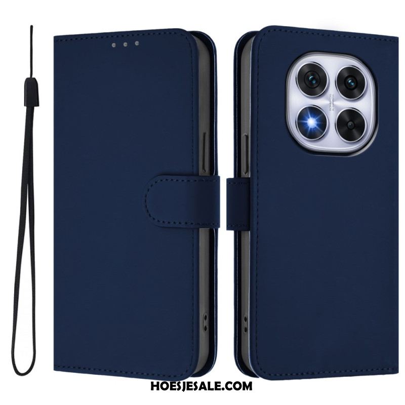 Leren Hoesje Xiaomi Redmi Note 14 Pro Plus 5g Effen Leerstijl Bescherming Hoesje