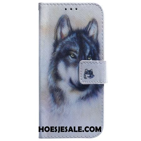 Leren Hoesje Xiaomi Redmi Note 15 5g Wolf In Aquarel