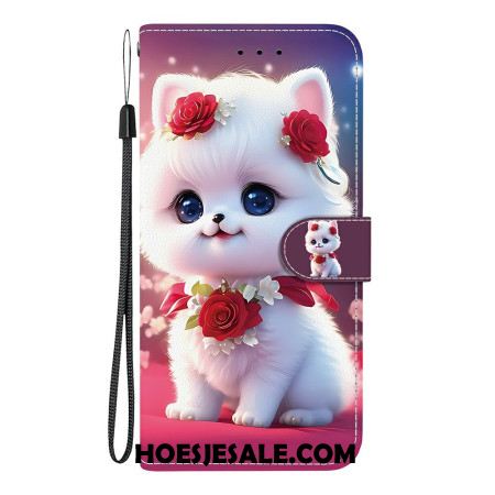Leren Hoesje Xiaomi Redmi Note 15 Pro 5g Kat En Rozen Bescherming Hoesje