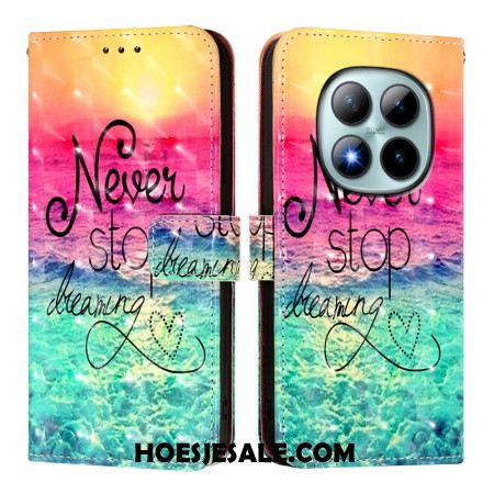 Leren Hoesje Xiaomi Redmi Note 15 Pro Plus 5g Never Stop Dreaming Bescherming Hoesje