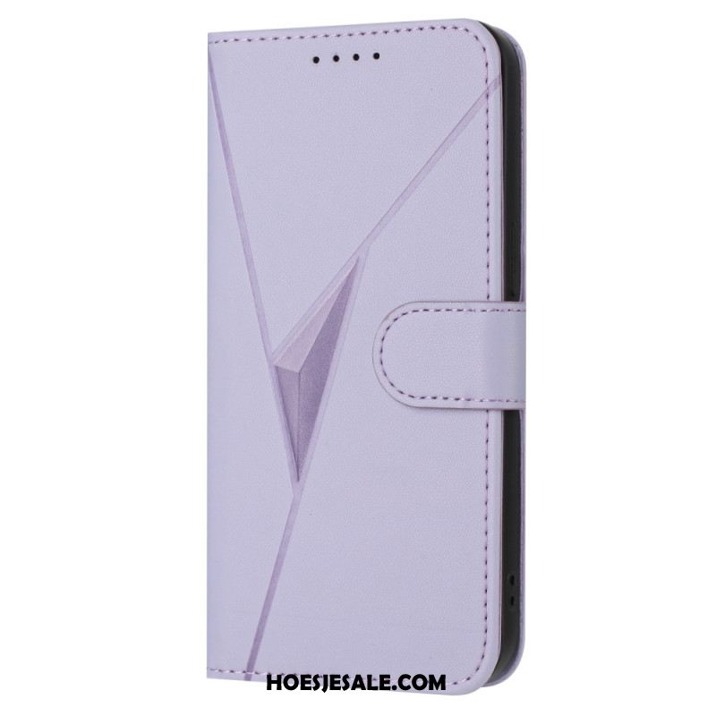 Leren Hoesje iPhone 17 Pro Driehoekige Opdruk