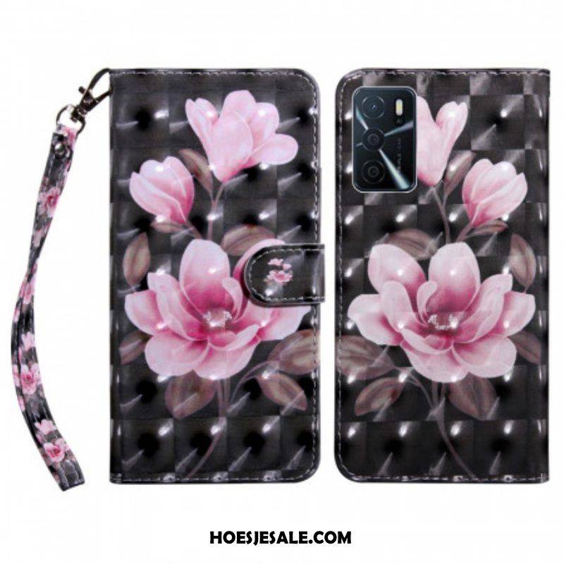 Leren Hoesje voor Oppo A16 / A16s Bloesem Bloemen