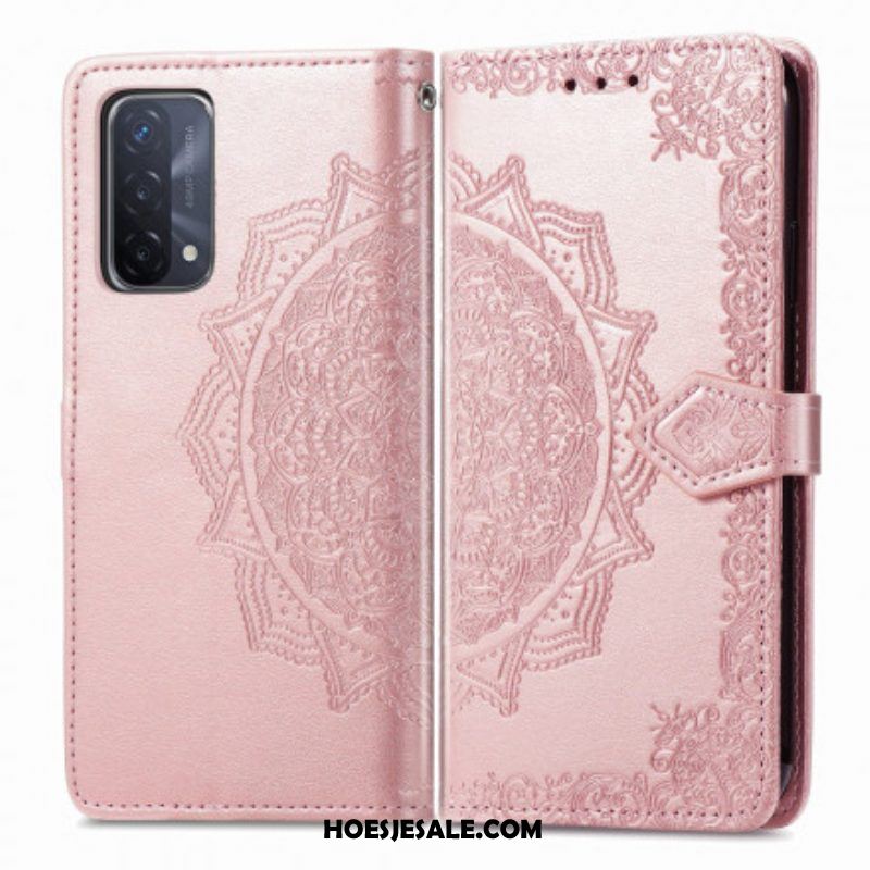 Leren Hoesje voor Oppo A54 5G / A74 5G Mandala Middeleeuwen