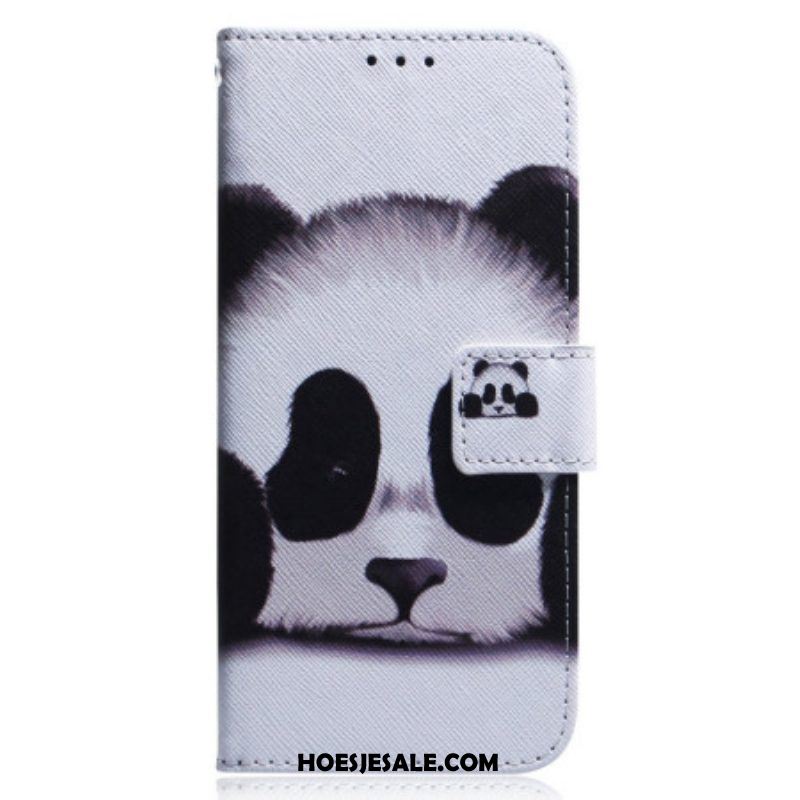 Leren Hoesje voor Oppo Reno 8 Panda Met Koord