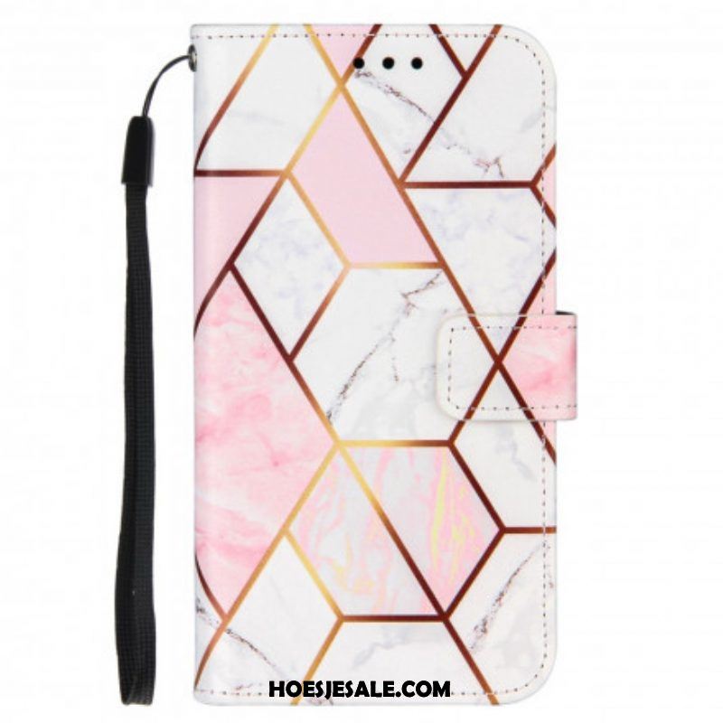 Leren Hoesje voor Samsung Galaxy M12 / A12 Geometrisch Marmer