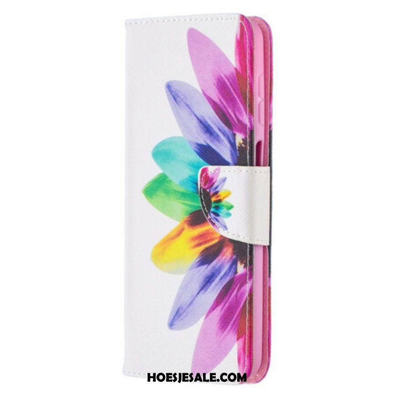 Leren Hoesje voor Samsung Galaxy M12 / A12 Waterverf Bloem