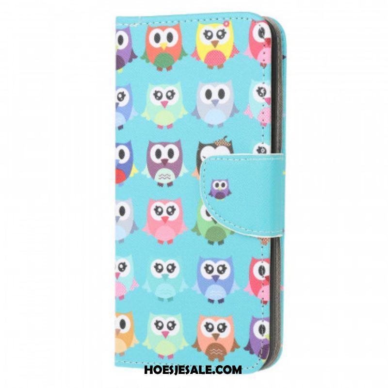 Leren Hoesje voor Samsung Galaxy M32 Uilen