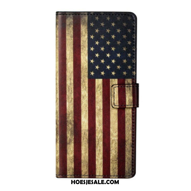 Leren Hoesje voor Samsung Galaxy S21 5G Amerikaanse Vlag