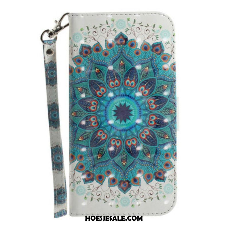 Leren Hoesje voor Samsung Galaxy S21 FE Met Ketting Meesterlijke Mandala Met Riem