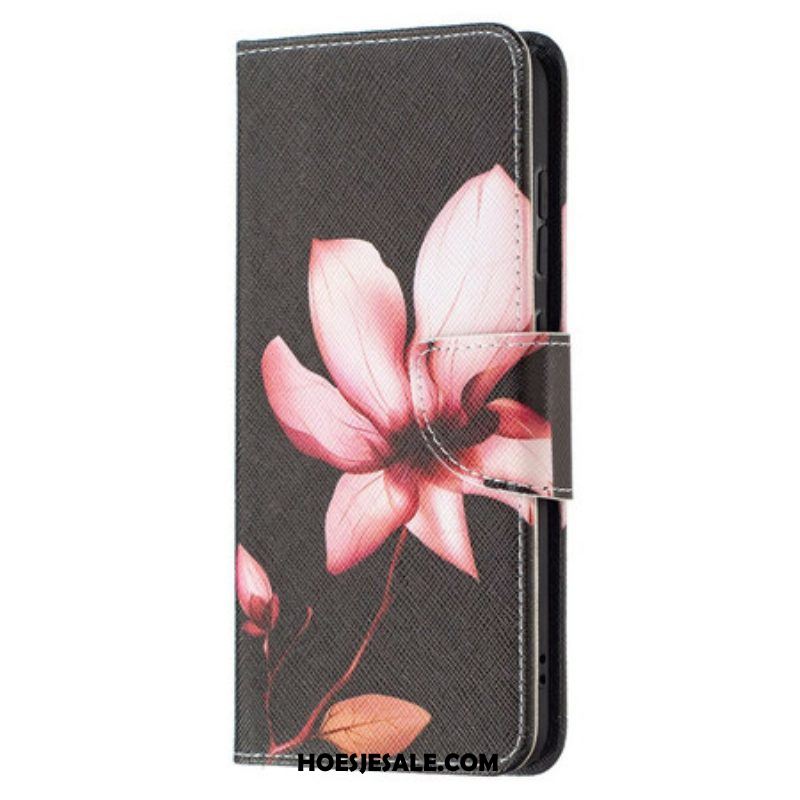 Leren Hoesje voor Samsung Galaxy S21 FE Roze Bloem